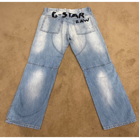 G-STAR Jeans Double Knee Mens 36x30 Elwood Heritage Baggy Fading Embroidered - Picture 2 of 10